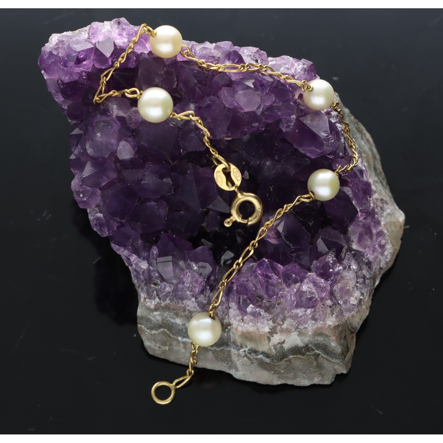 750/1000 18kt Gold Beaded Bracelet