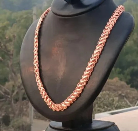 26 inch Pure Copper Solid HELIX Chain Necklace, Healing Jewelry Spiritual