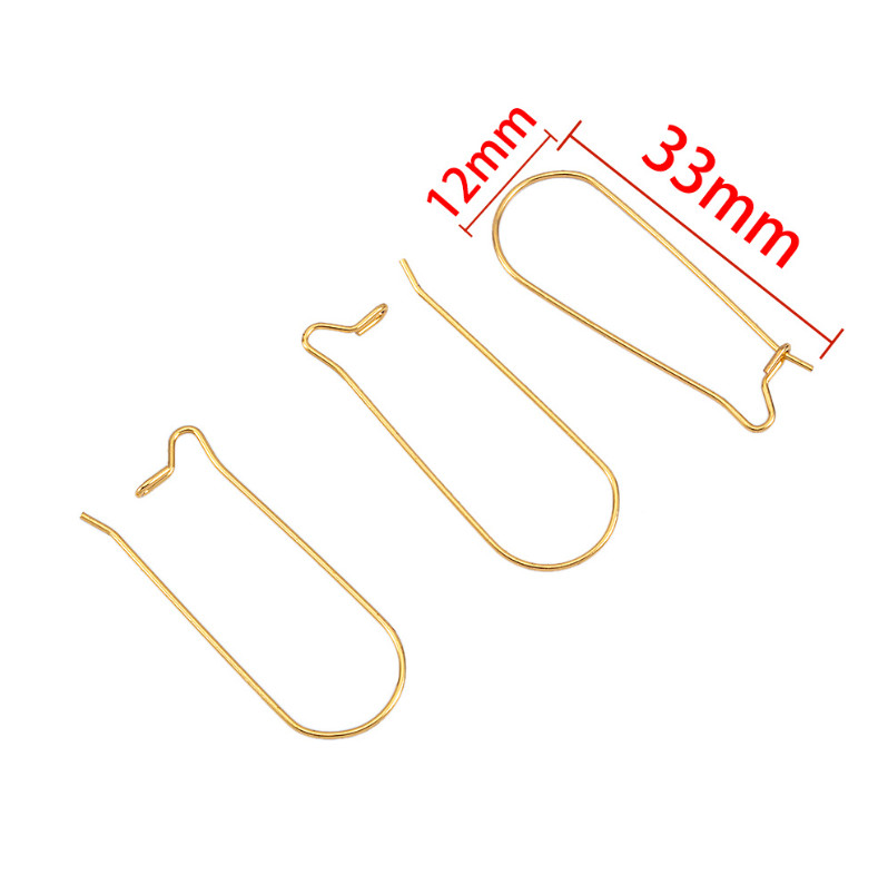 20Pcs Kidney Earring Wires, 0.7mm Wire, Silver Gold Plated Stainless Steel PS1