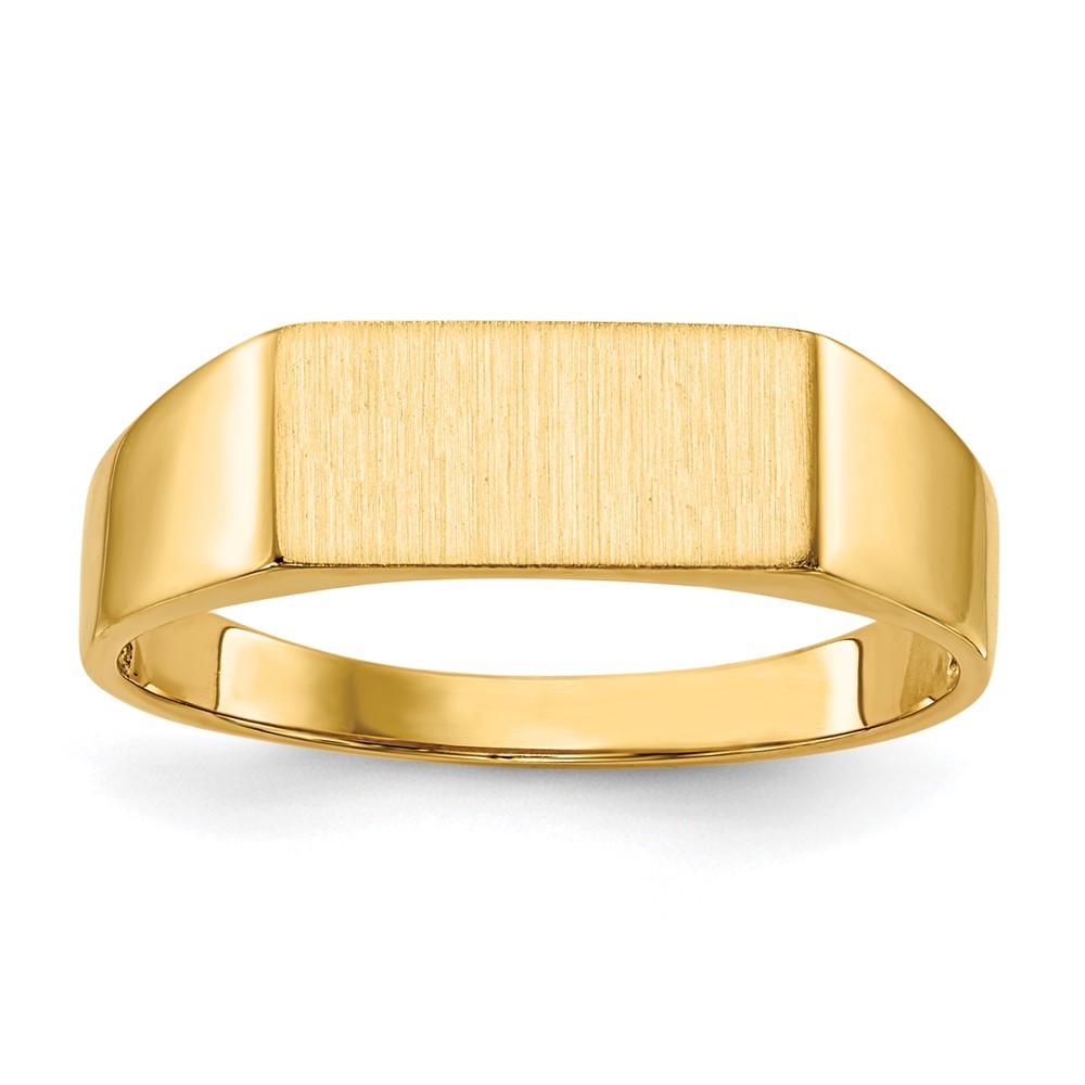 Real 14k Yellow Gold 12.0×5.5mm Rectangle Open Back Signet Ring; Wt. 2.75 g