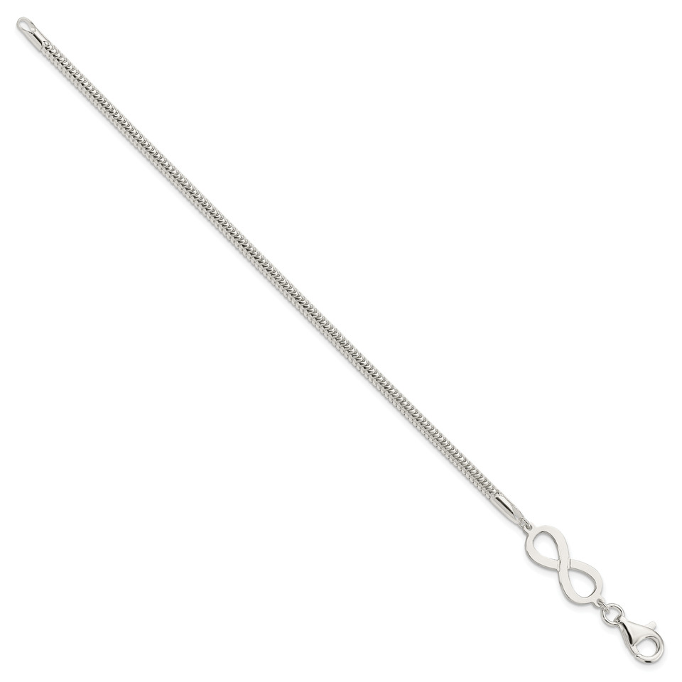 Reflection Beads Sterling Silver Infinity Symbol Bracelet
