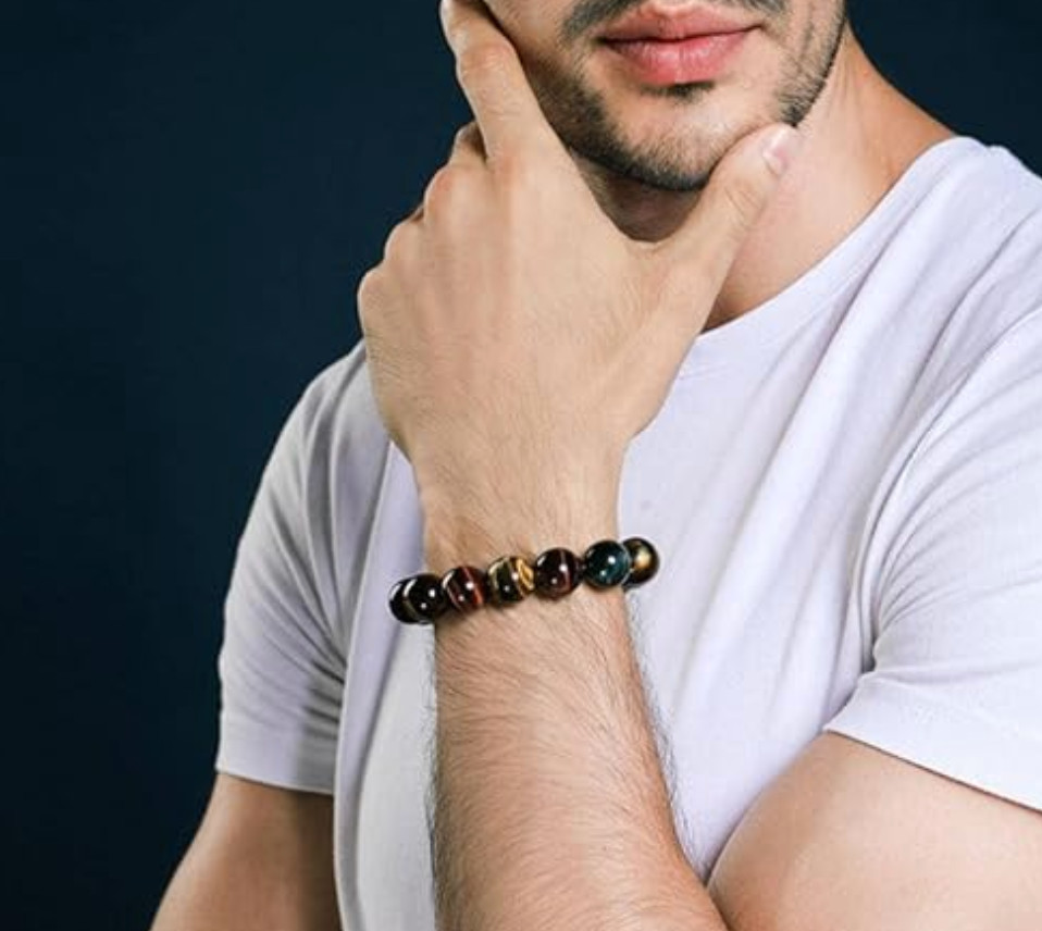 8mm Multicolor Tiger Eye Bracelet Healing Reiki Gift Unisex Jewelry Good Luck