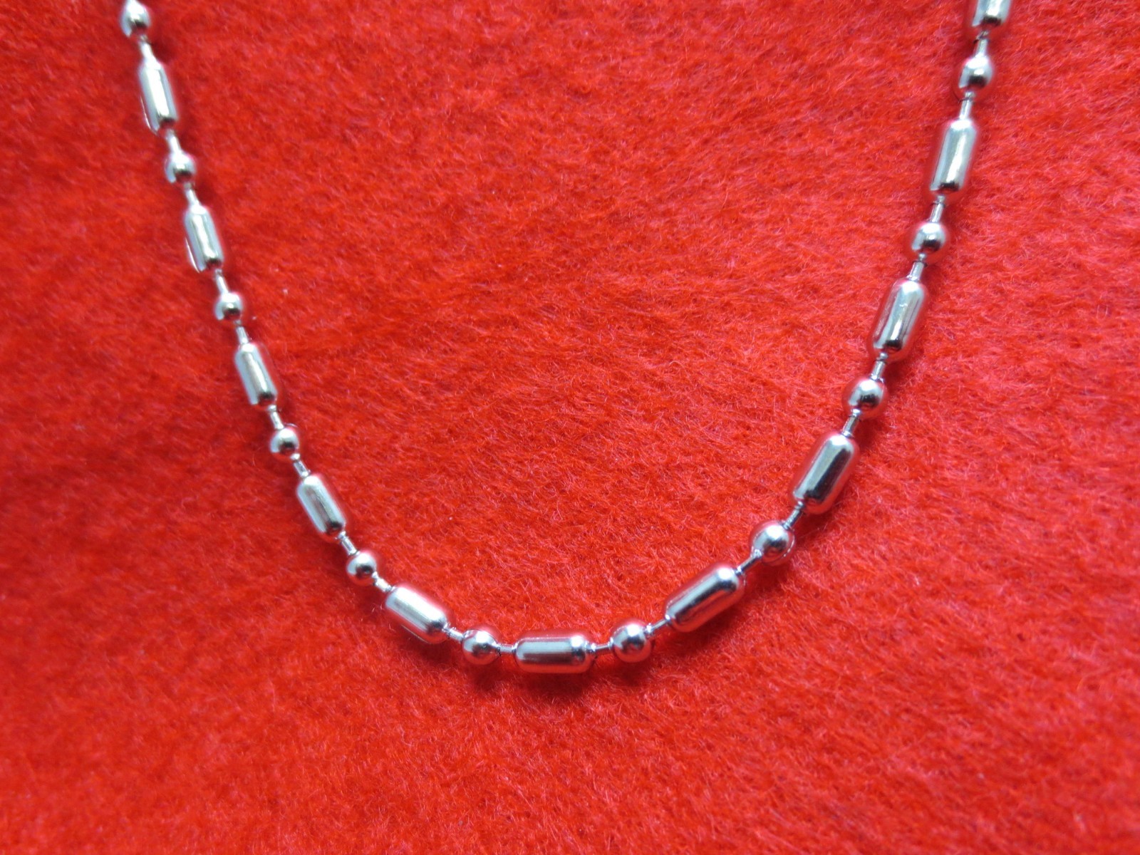 3.2mm STAINLESS STEEL SILVER BALL AND OVAL CHAIN FROM 16″-48″ W/ LOBSTER CLAW