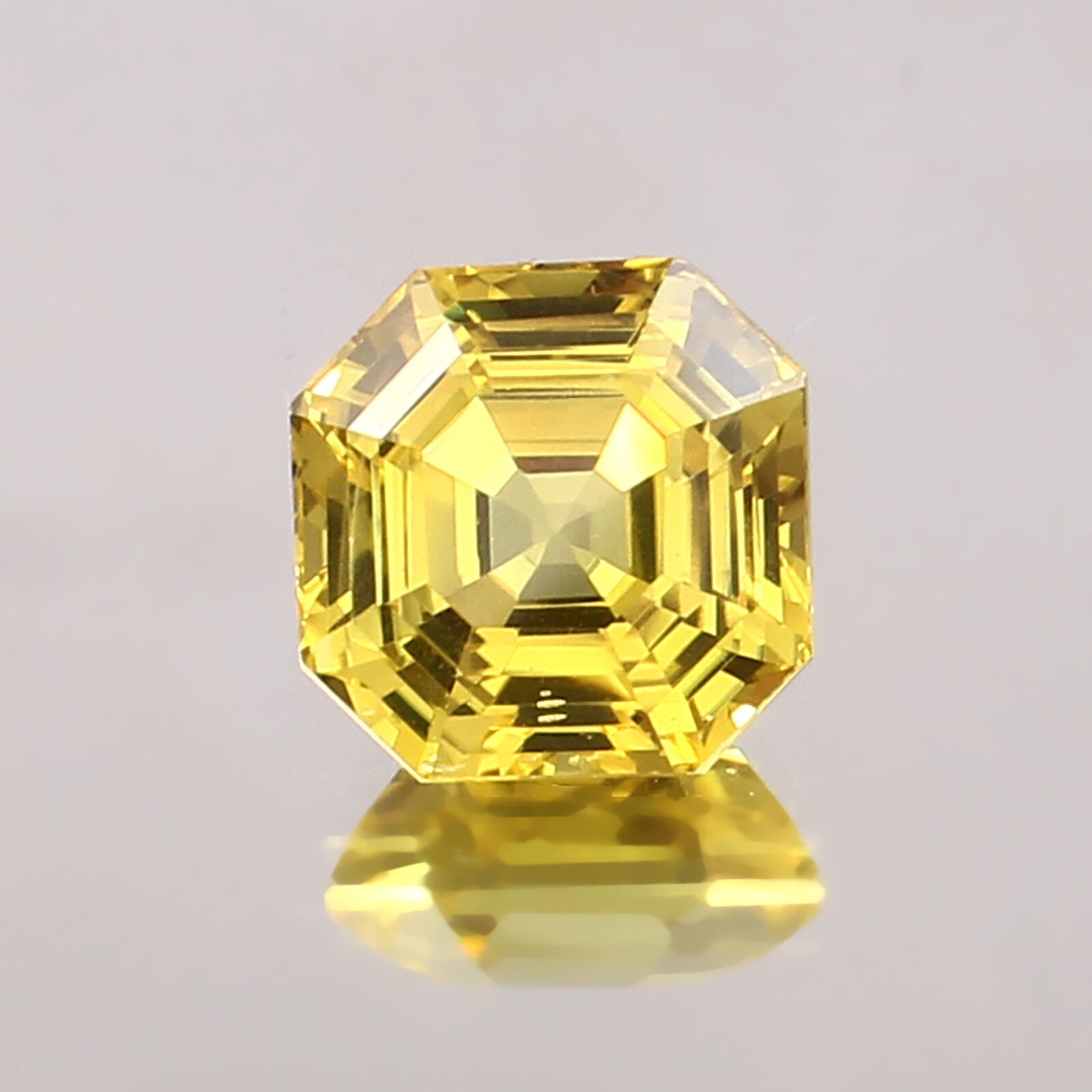 AAA Natural Flawless Ceylon Yellow Sapphire 9×9 MM Loose Asscher Cut Gemstone
