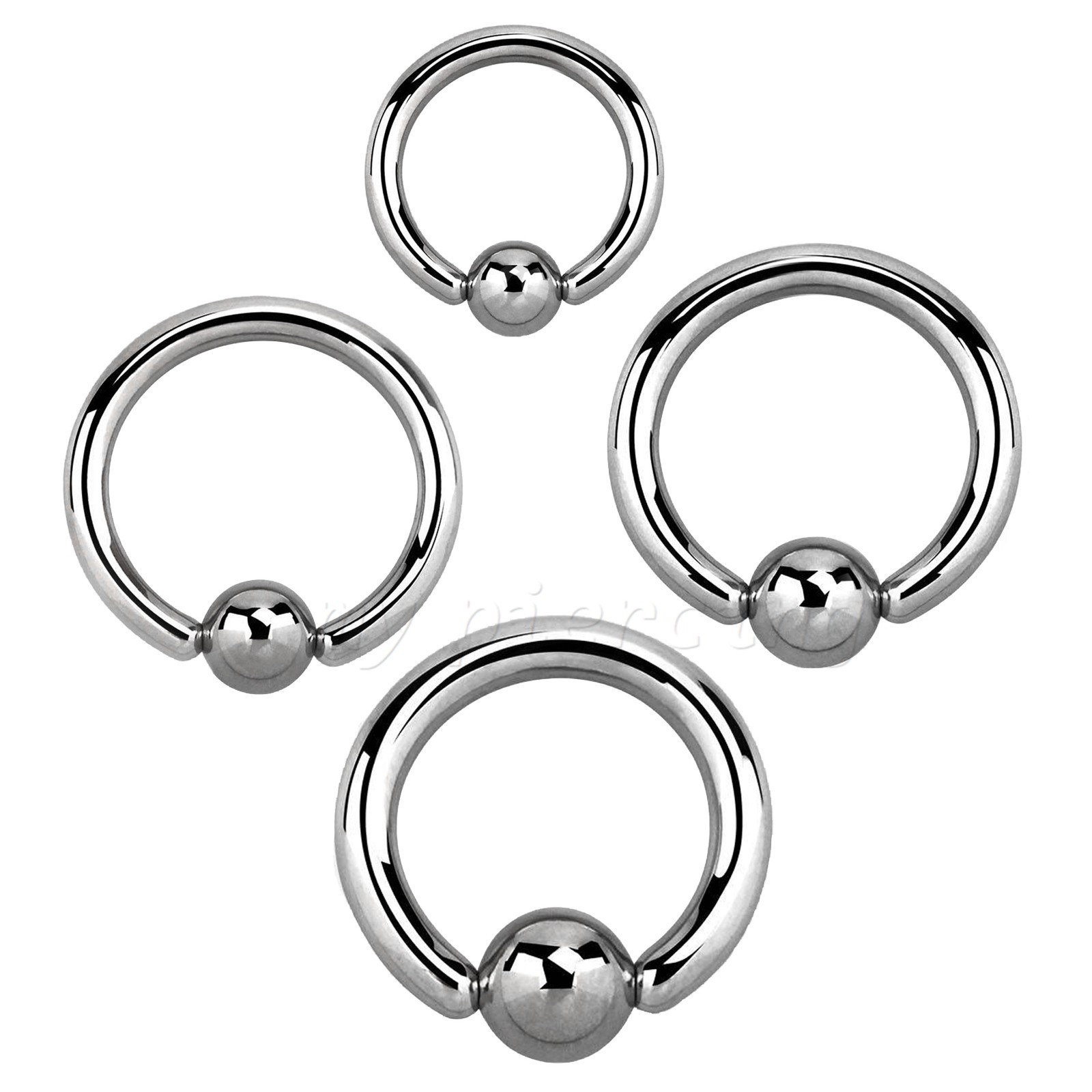 PAIR 16G 14G 12G 10G 8G Surgical Steel Captive Bead Ring Cartilage Labret Septum