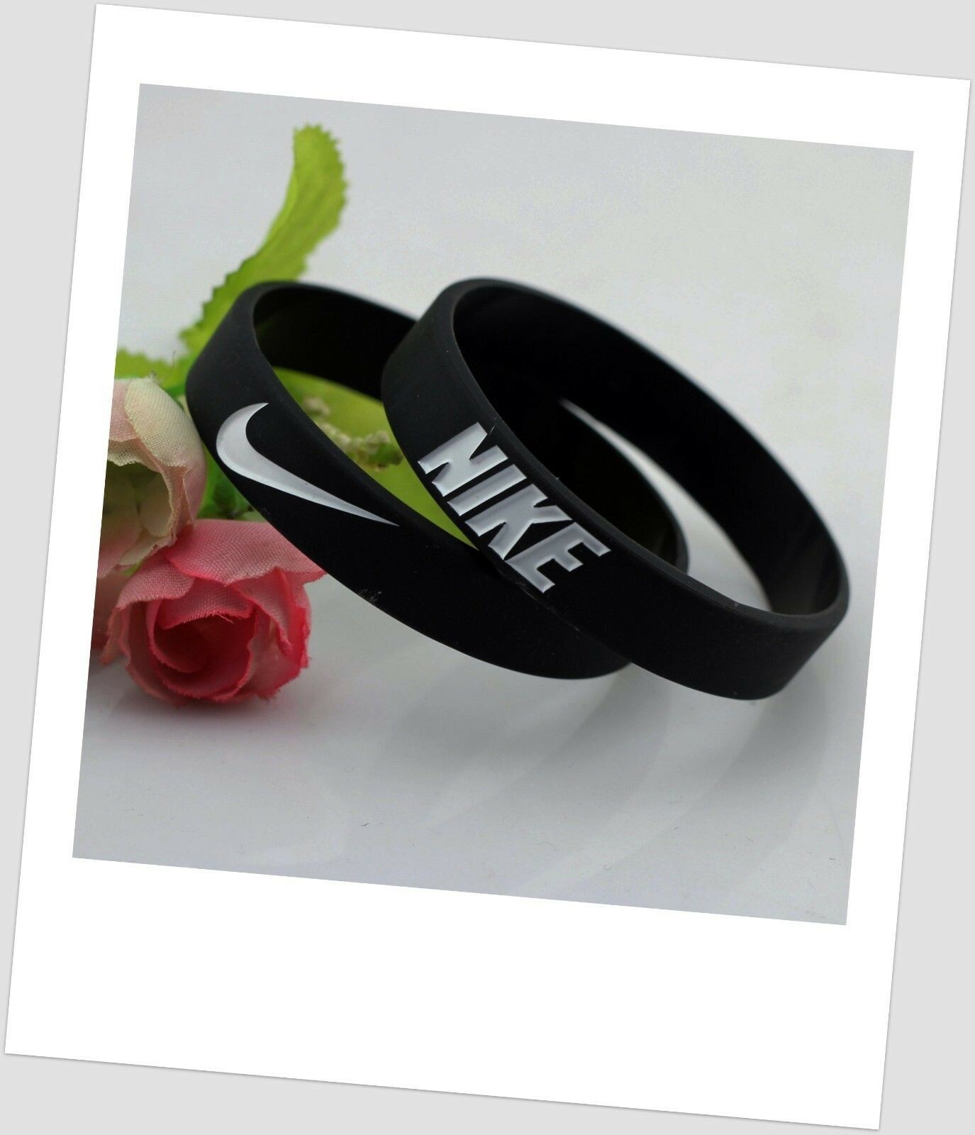 Nike black White oreo Baller band rubber bracelet wristband Elite Series AF1