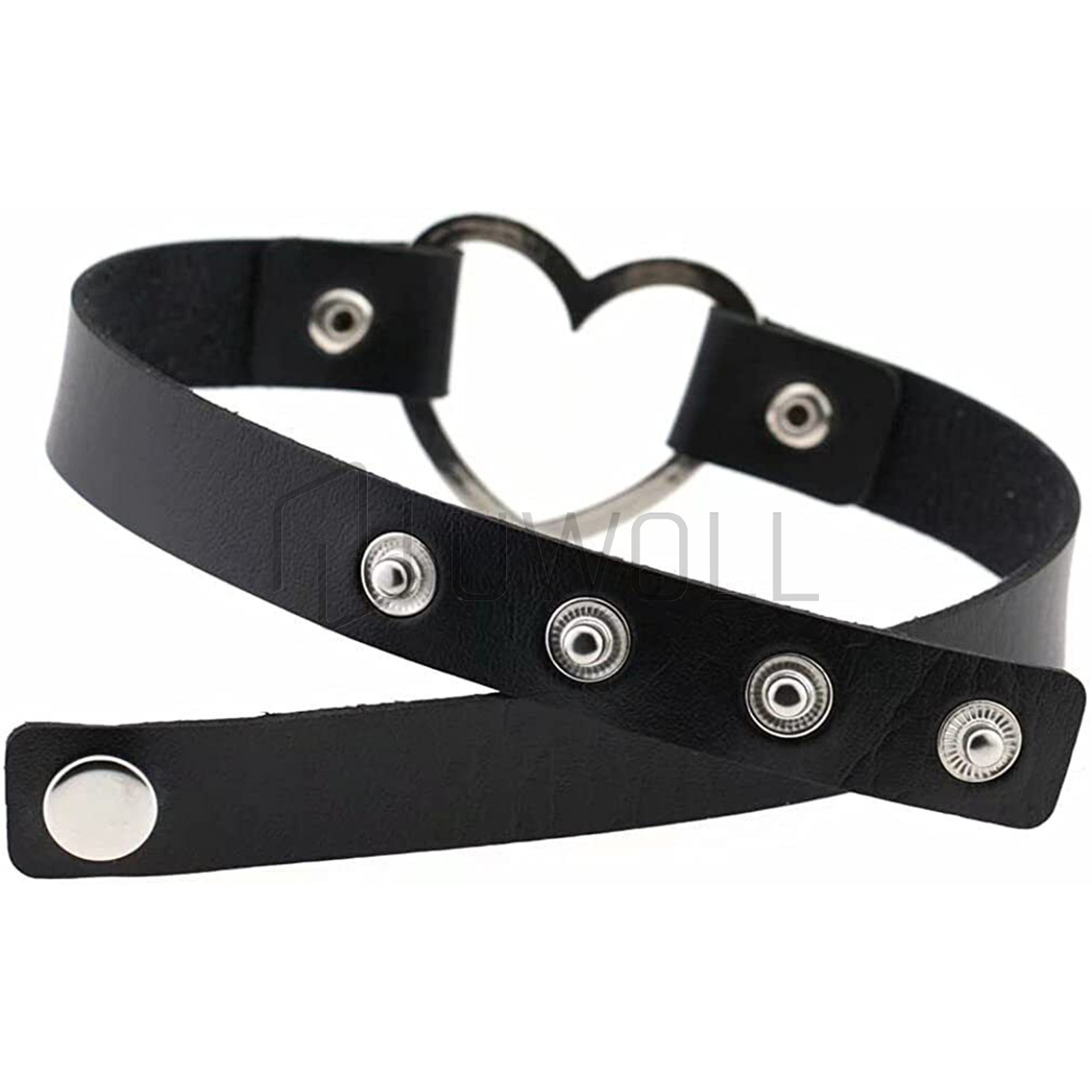 Leather Choker Necklace Adjustable Heart Chain Neck Collar Gothic Punk Gift