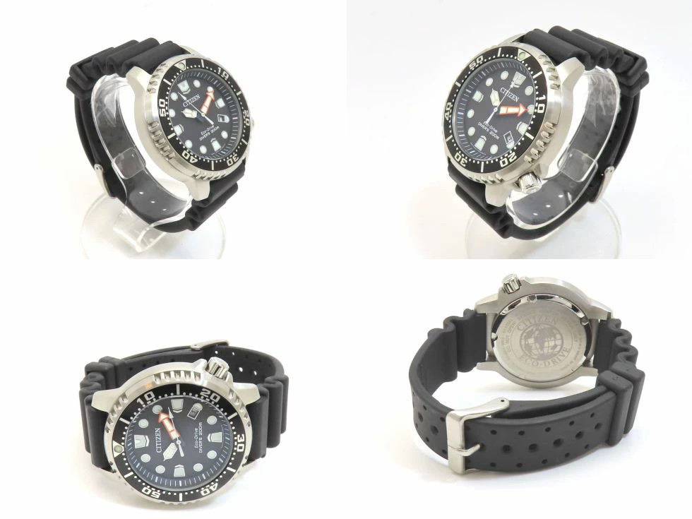 Citizen E168-S126126 Promaster Marine Solar Watch 44mm SS Black Used