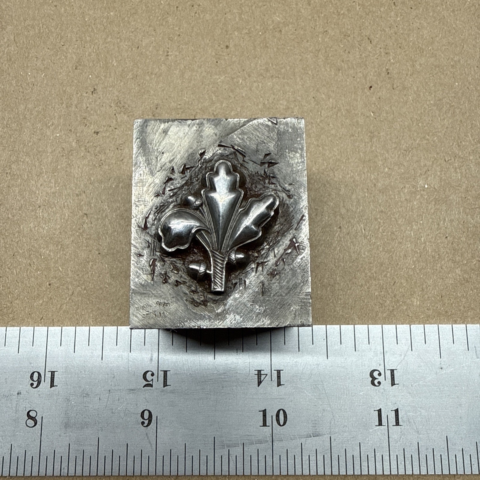 Acorn Leaf Tree Antique Steel Mold Die Hub Stamp Jewelry Tool Pendant Brooch