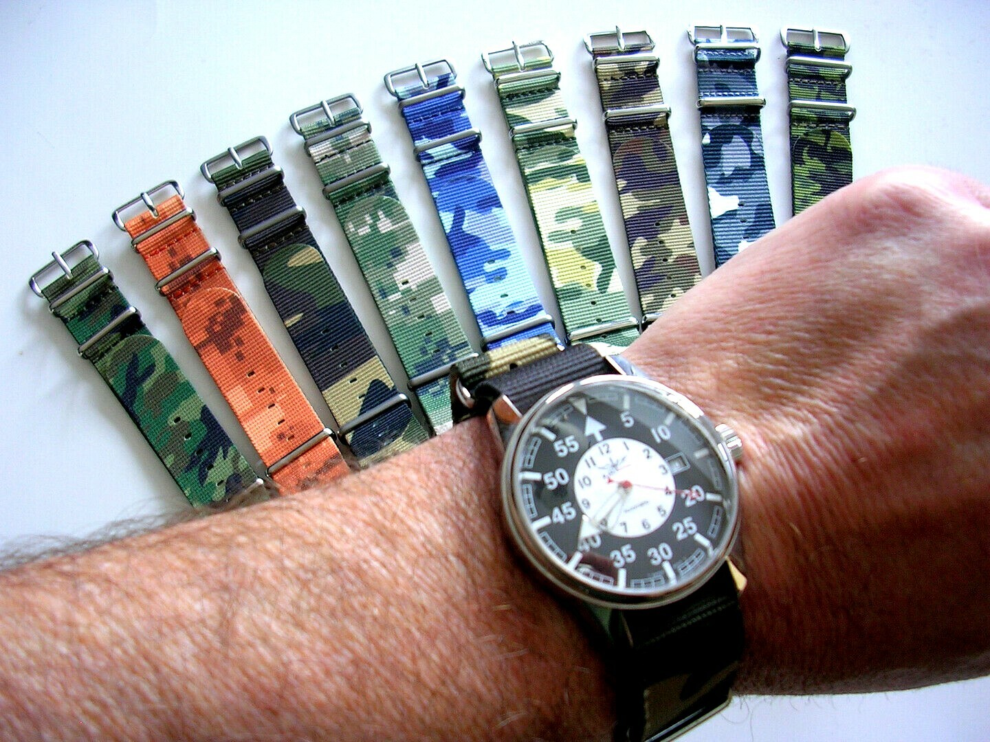 NATO ® CAMO Ballistic nylon G10 watchband Military strap RAF stitched IW SUISSE