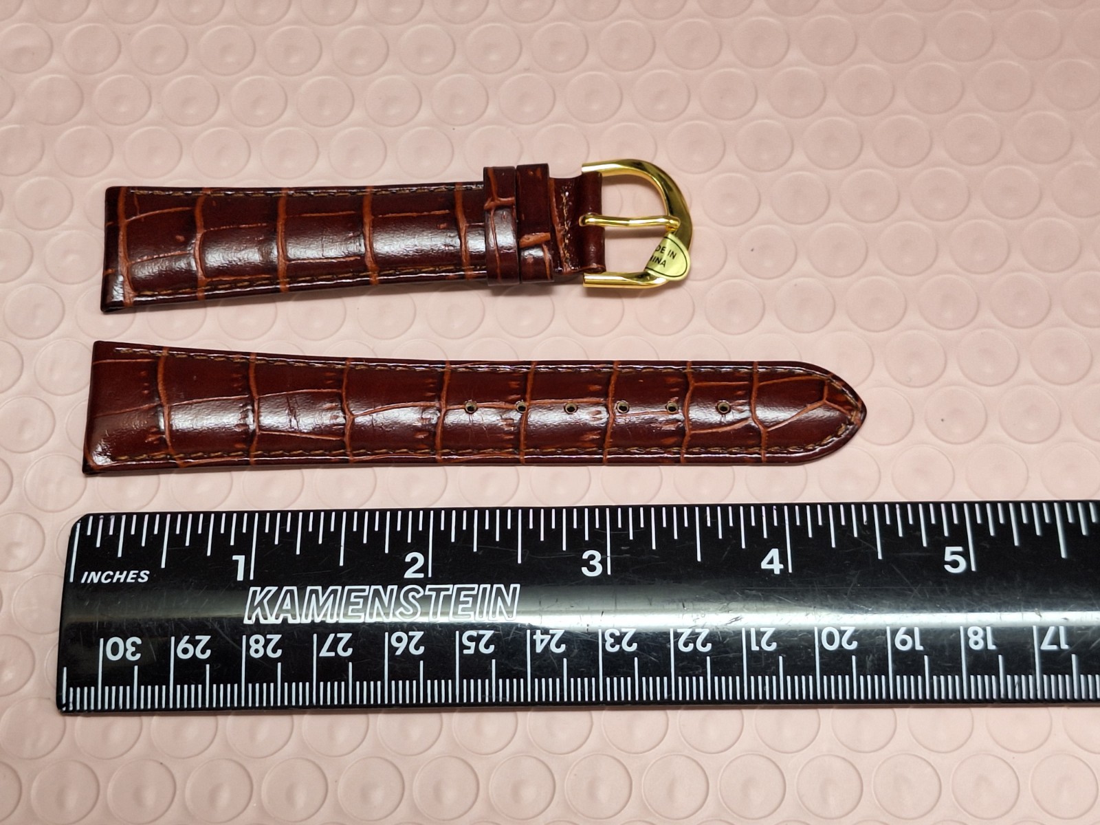 IW Reddish Brown Marron Genuine Leather Padded Watch Band Strap 20 mm Vintage