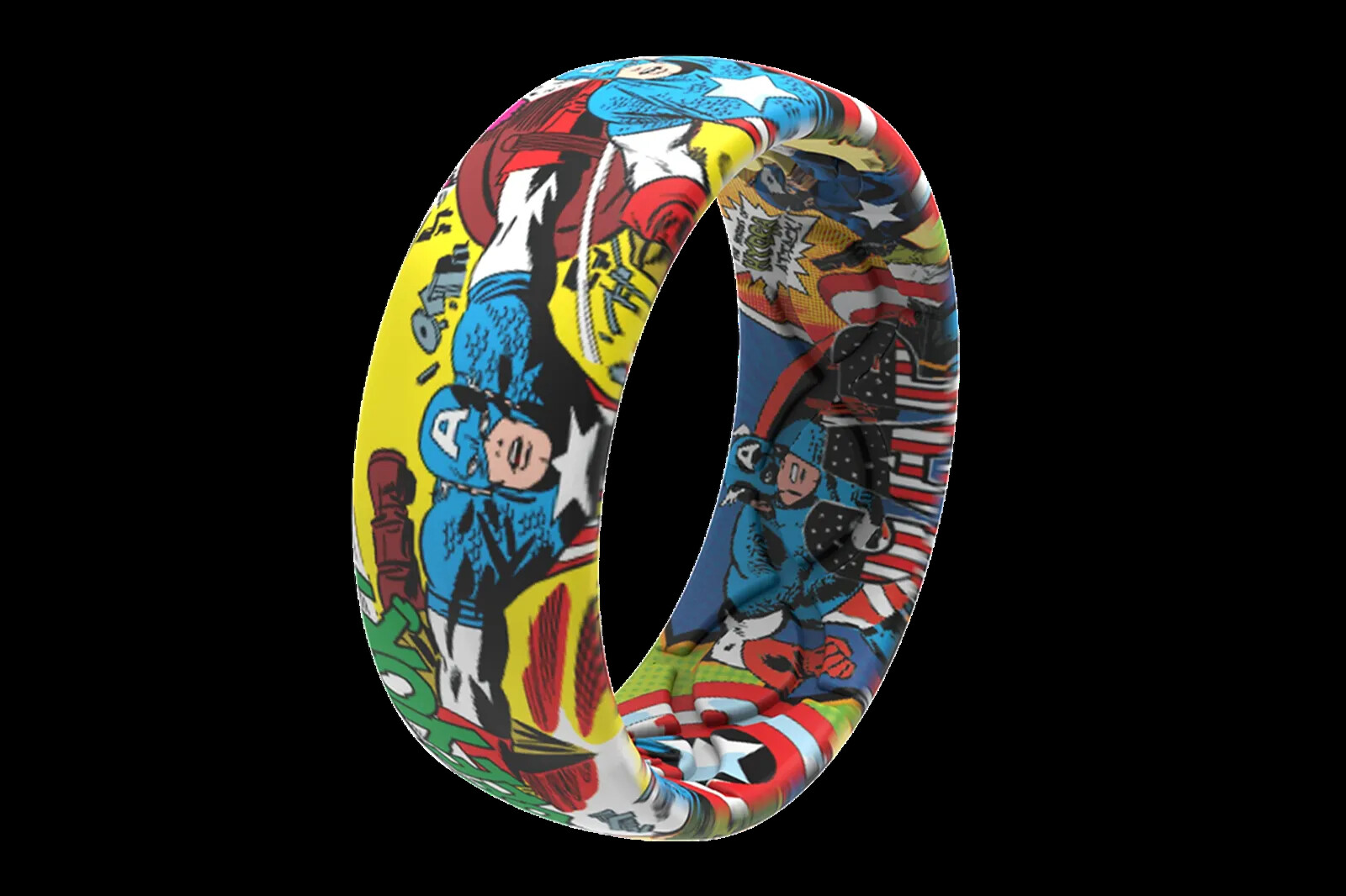 Marvel Groove Life “Captain America Classic Comic” Silicone Ring Size 14