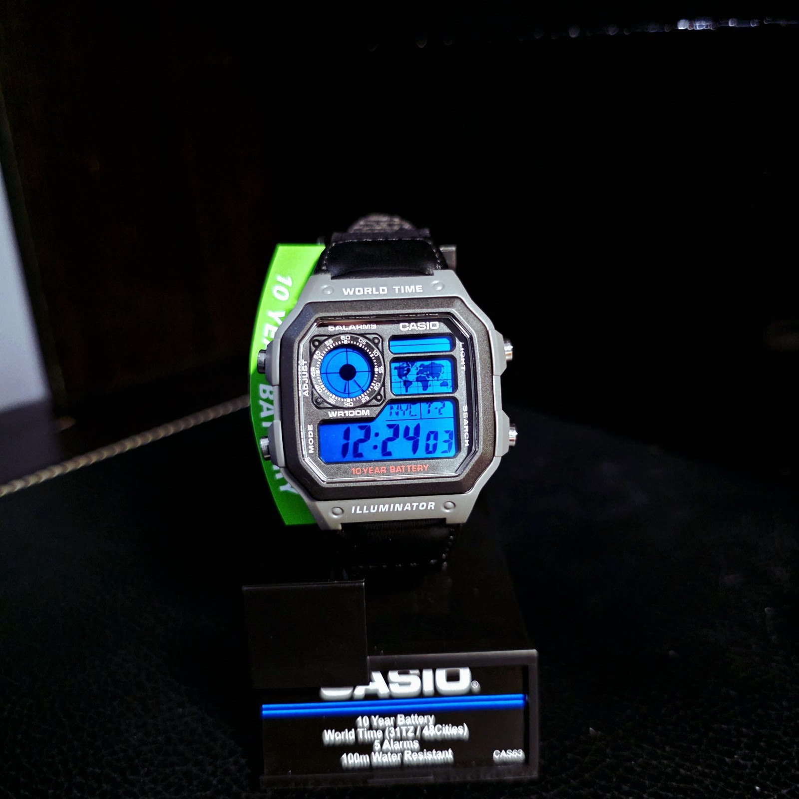 Blue 🔵 Casio Royale World Time AE1200 Grey Case Custom Mod