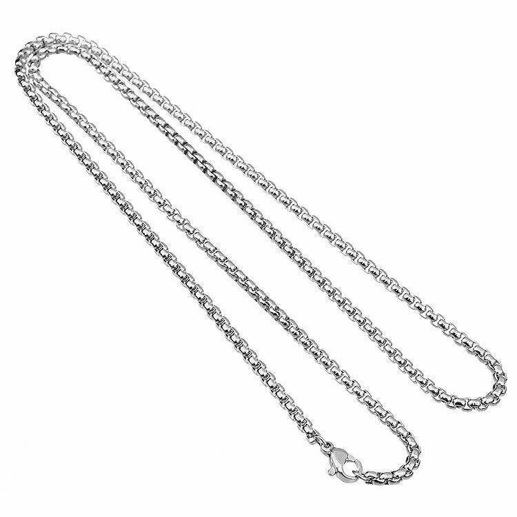 Solid 18K White Gold Filled 2mm 16″/18″/20″/22″/24 inch Round Box Chain Necklace