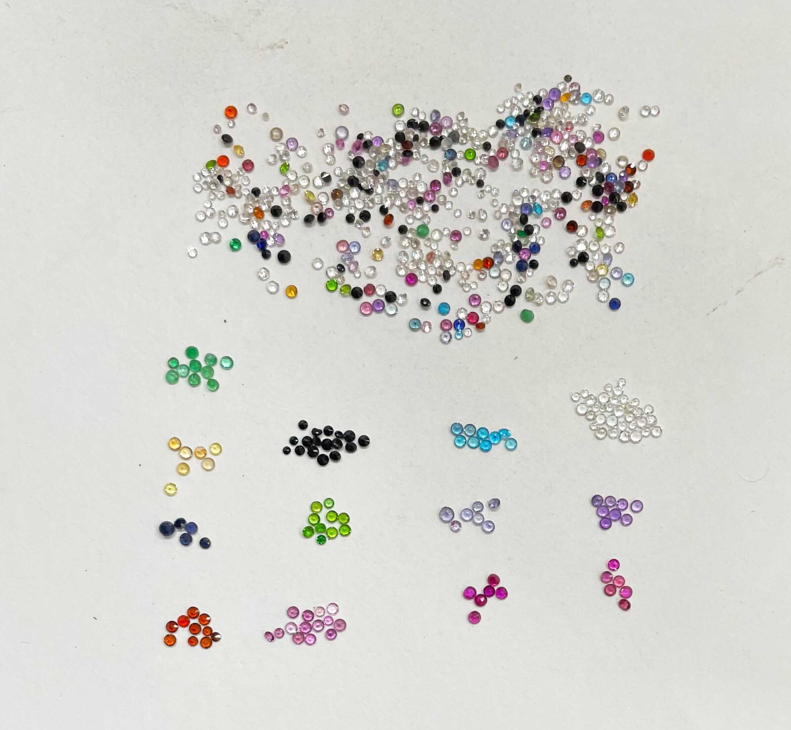 Multi Stone Small Round Cut Mix Stone Loose Gemstone Lot 1000 Pcs 1-2 MM