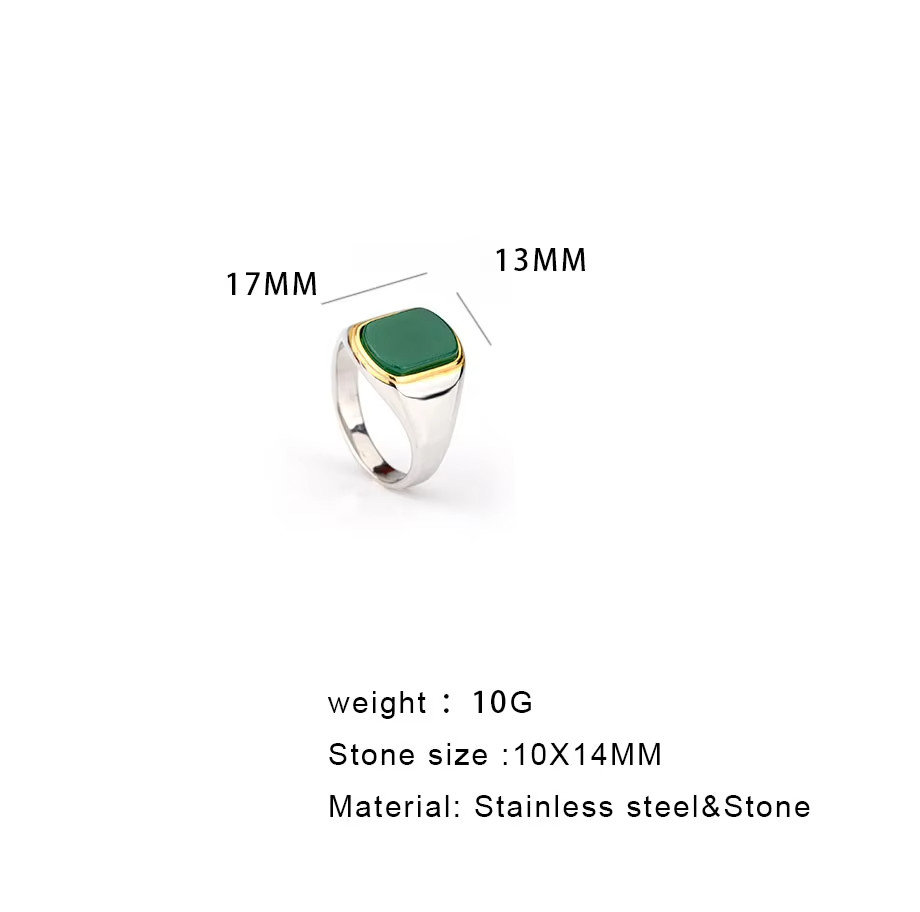 Men Ring High Quality 316L Stainless Steel Mix Gold Silver Red Stone Rectangle