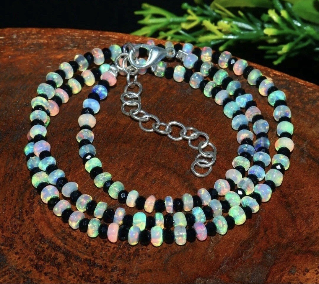 Natural Opal Beads Necklace 3-5MM Opal Beaded necklace 16 Inch Opal Gemstone