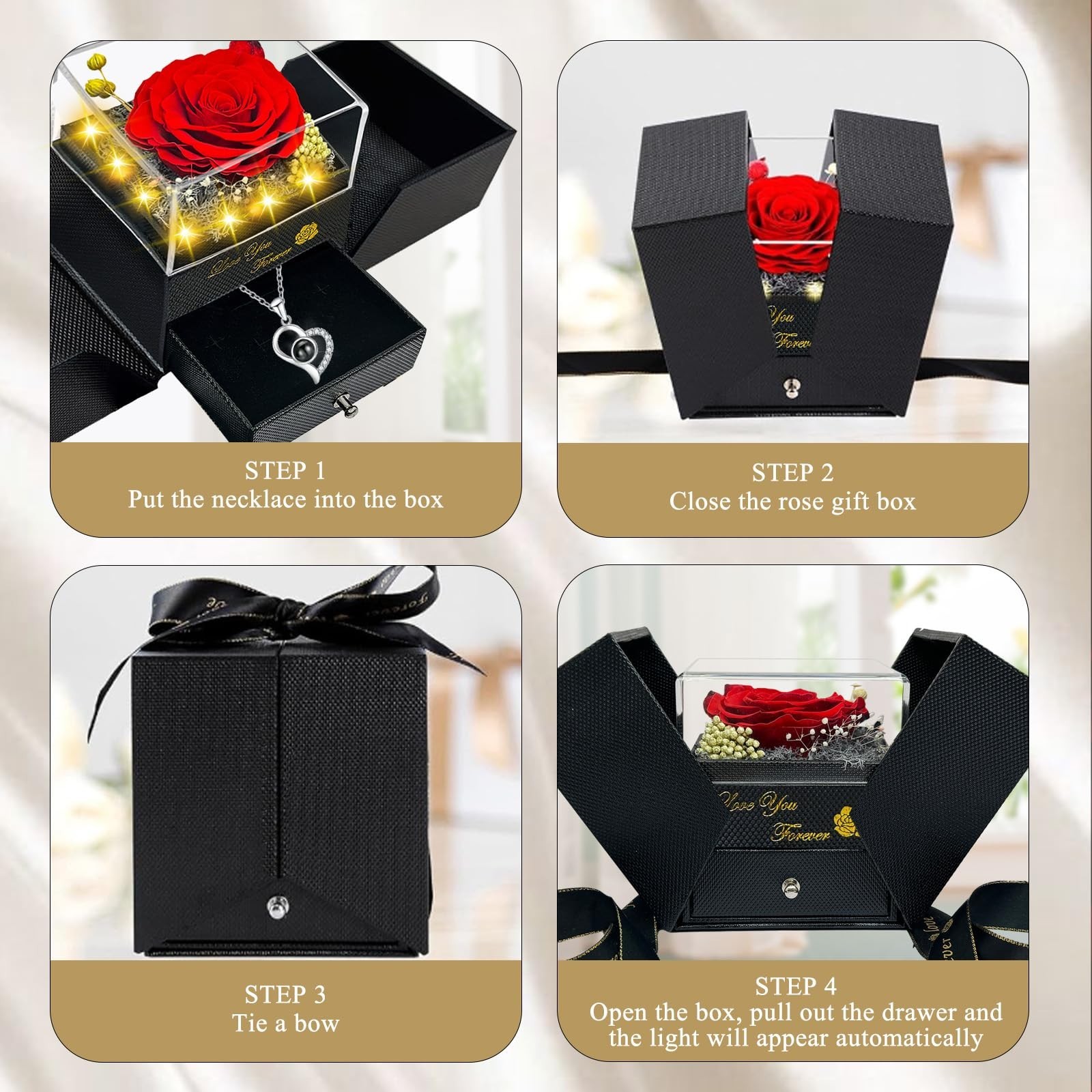 Eternal Preserved Real Rose Gift for Women – Romantic Birthday & Anniversary wit