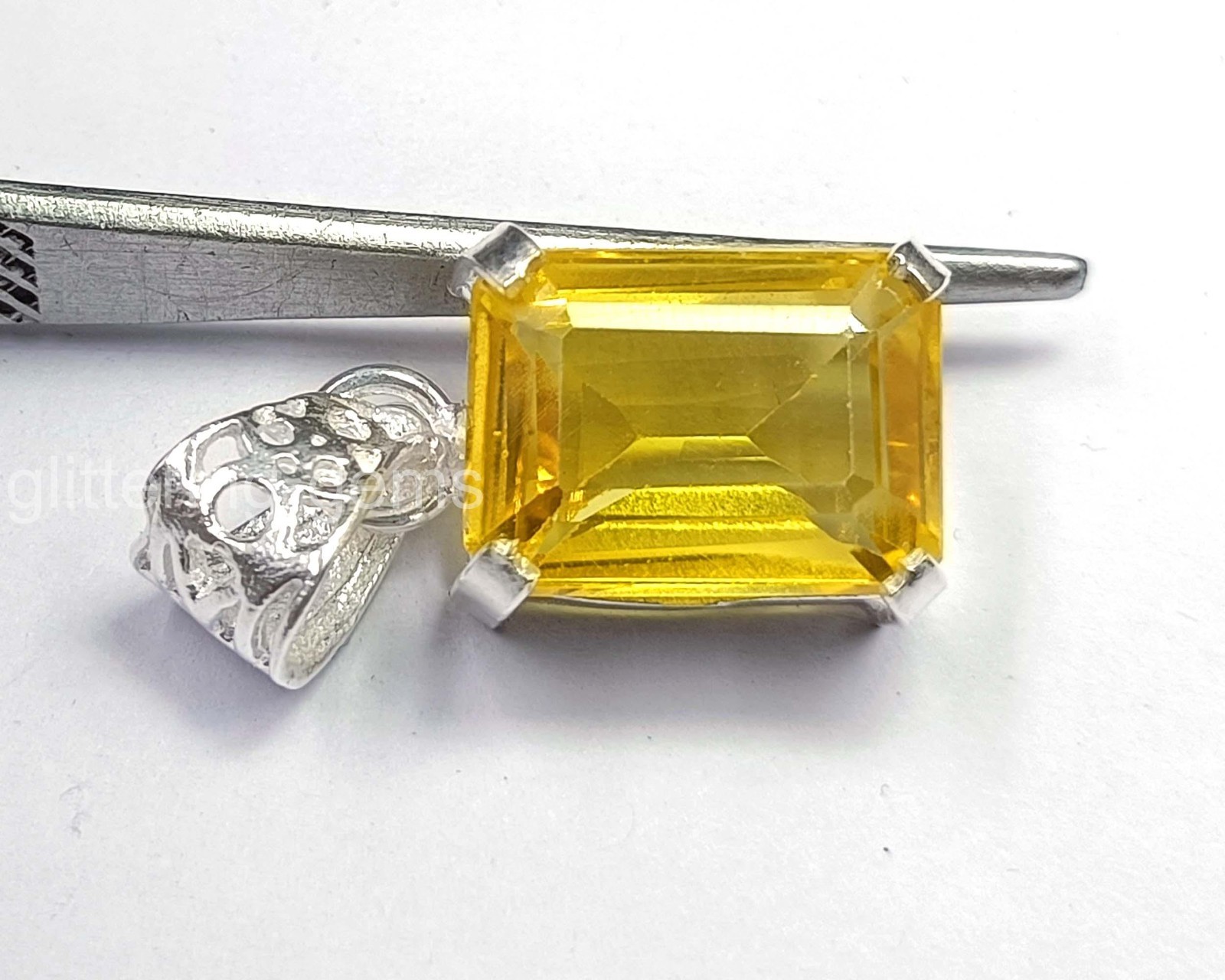 IGL Certified 25.0 Ct Natural Sapphire 925 Silver Pendant Loose Gemstone 5JOU