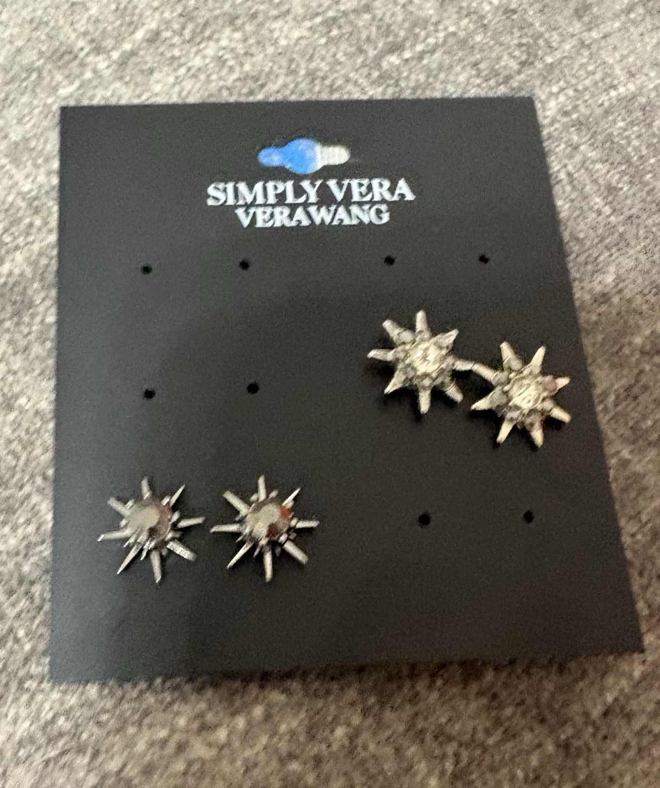 Simply Vera Vera Wang Silver Tone Starburst Crystal Rhinestone Stud Earrings Set