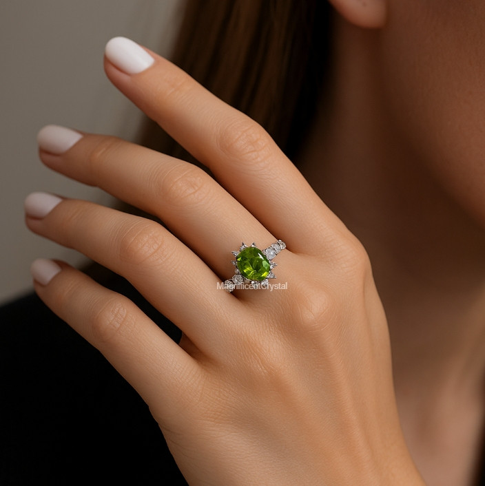 Vintage Peridot Green August Birthstone Ring Anniversary/Birthday Gifts