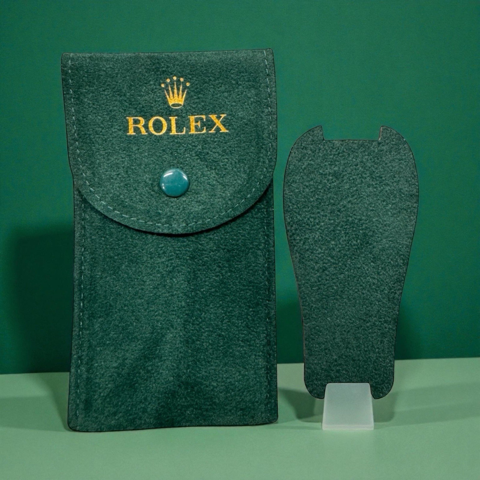 ROLEX GREEN SOFT VELVET TRAVEL POUCH – 1PC SERVICE POUCH W/ INSERT Blusy