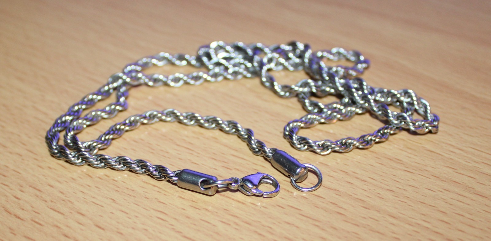 New Solid Stainless Steel 28.5″ Rope Chain Necklace 3.5 mm 25 Grams Total Weight