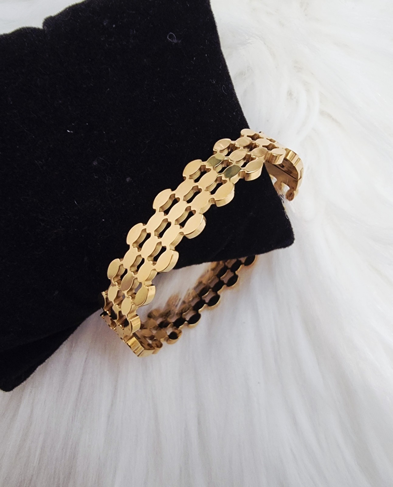 Luxe Gold Chain Bangle – Bold Oval & Rectangle Links Bracelet