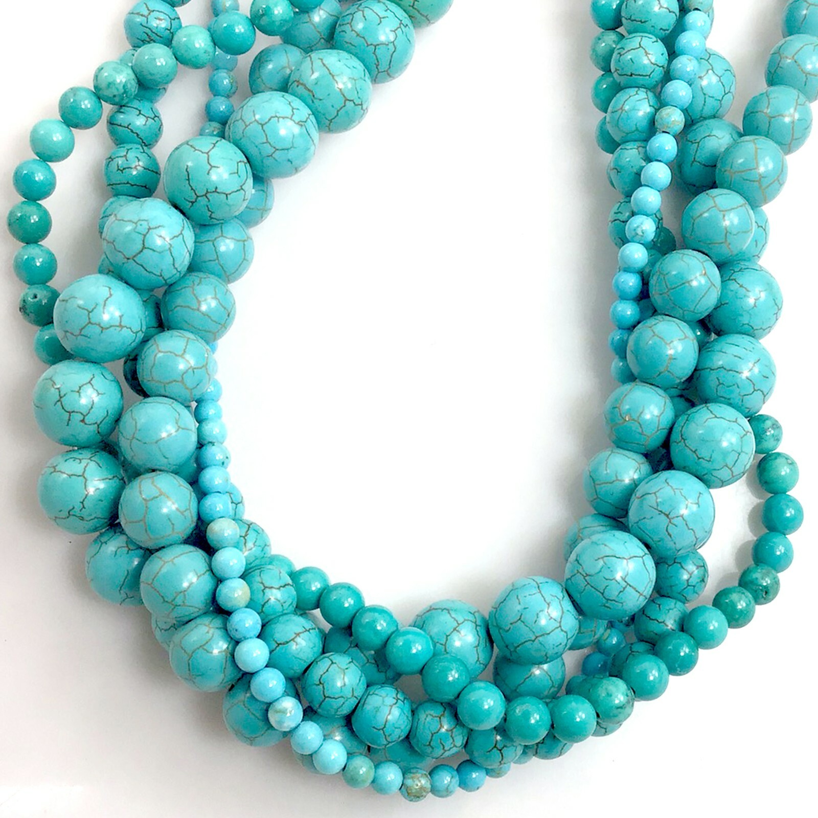 Gemstone Blue Magnesite Turquoise Round Loose Bead 15″ strand 4mm 6mm 8 10 12mm