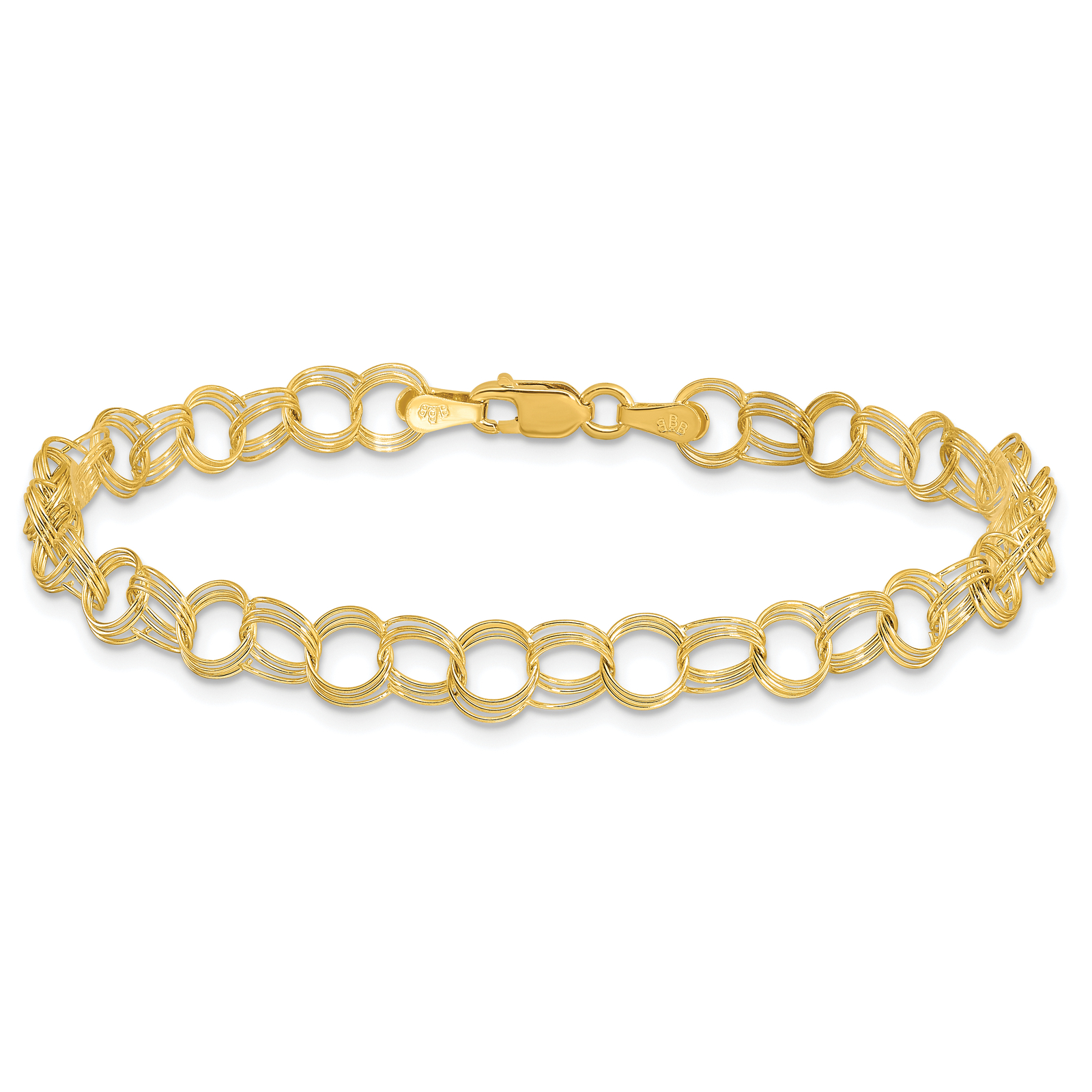 10k Triple Link Charm Bracelet 10CH10