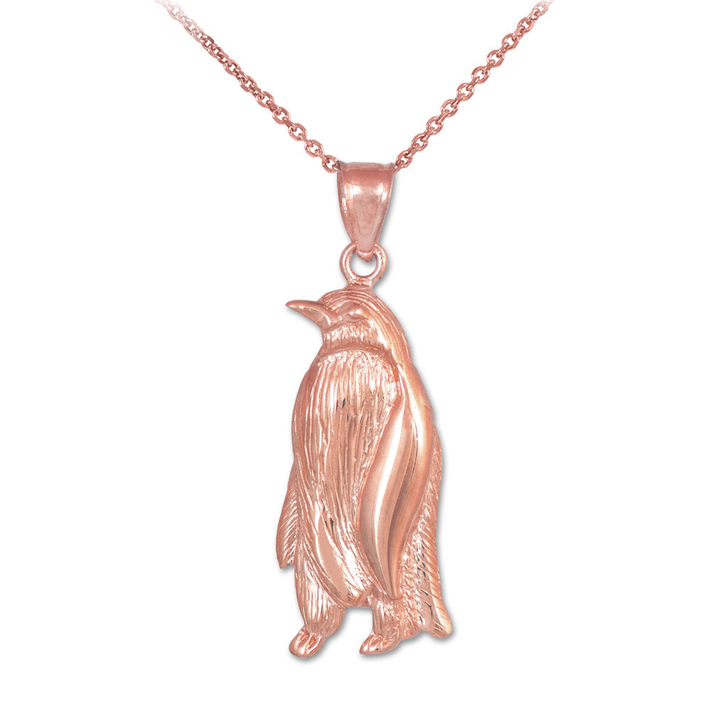 Gold Penguin Pendant Necklace (Available in Yellow/Rose/White Gold)