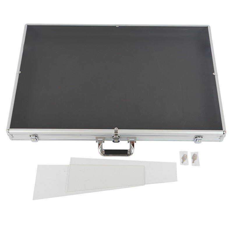 Aluminum Acrylic Clear Top Display Locking Travel Case Trading Coin/Card/Jewelry
