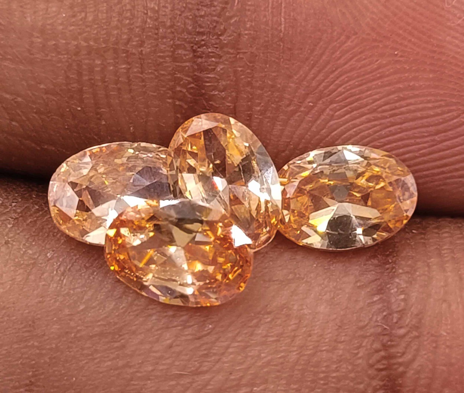 4 Pcs AAA Grade Natural Ceylon Padparadscha Sapphire 7x5mm Oval Cut Gemstone AKQ