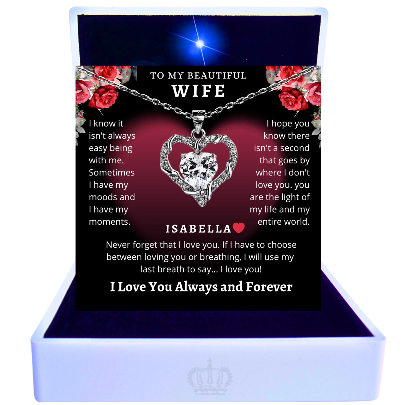 Knot Heart CUSTOM Anniversary Birthday Gift Necklace Jewelry Wife Gifts ANDREO