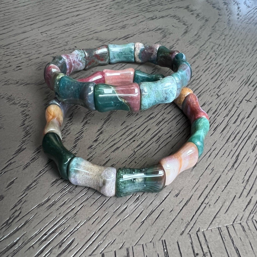 Ocean jasper bamboo soft bangle 7-7.5’