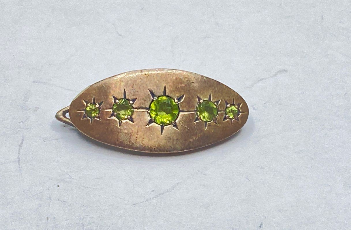 Sterling Silver 925 Black Onyx Ring & Jani Diaz Nepal Peridot Brooch Set 15.4g