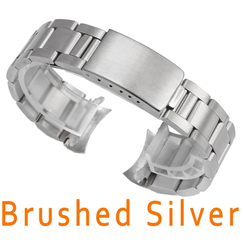 Stainless Steel Curved End Watch Band 13mm 17 18 19 20mm 21mm Metal Watch Strap