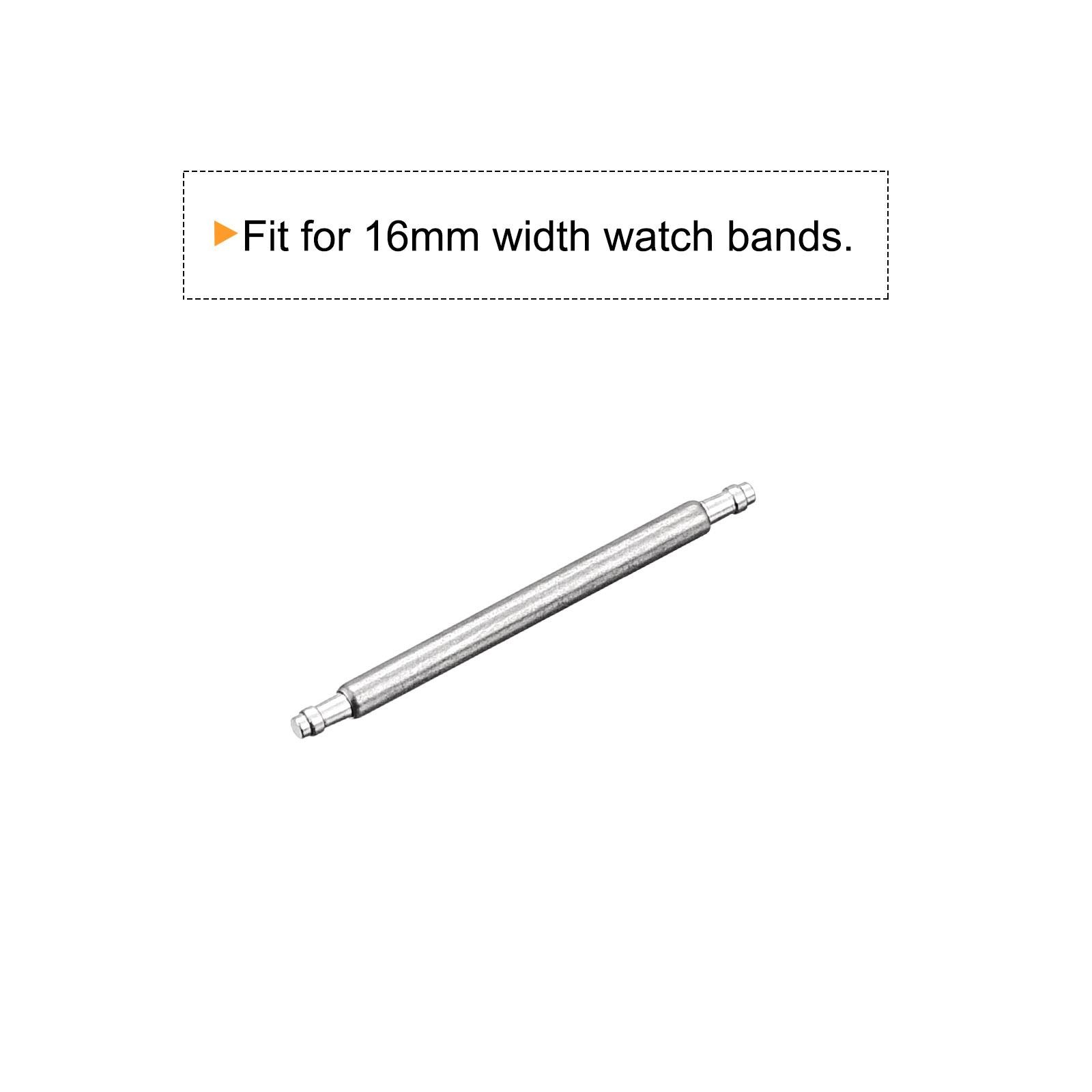 200 pcs 16mm Watch Band Pin 1.3mm Dia Steel Single Flanged End Spring Bar Pins