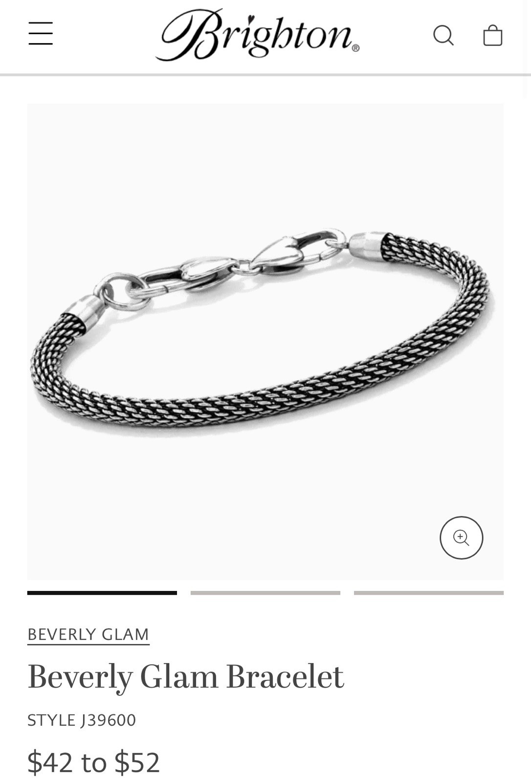 Brighton BEVERLY GLAM MESH Add Charm Bracelet Retails $42••