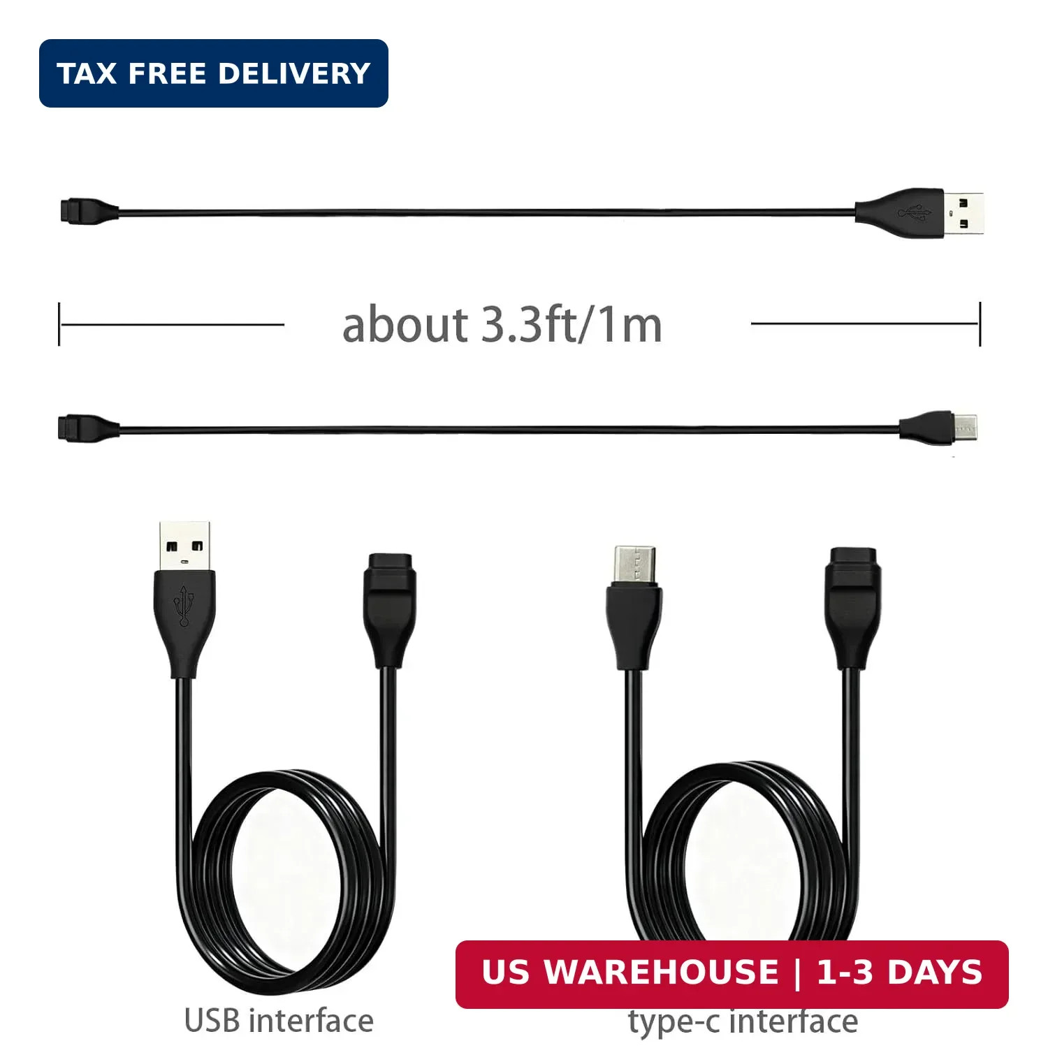 2-Pack 3.3ft Replacement Charging Cable, Charger for Coros Pace 3/Pace 2/Apex…