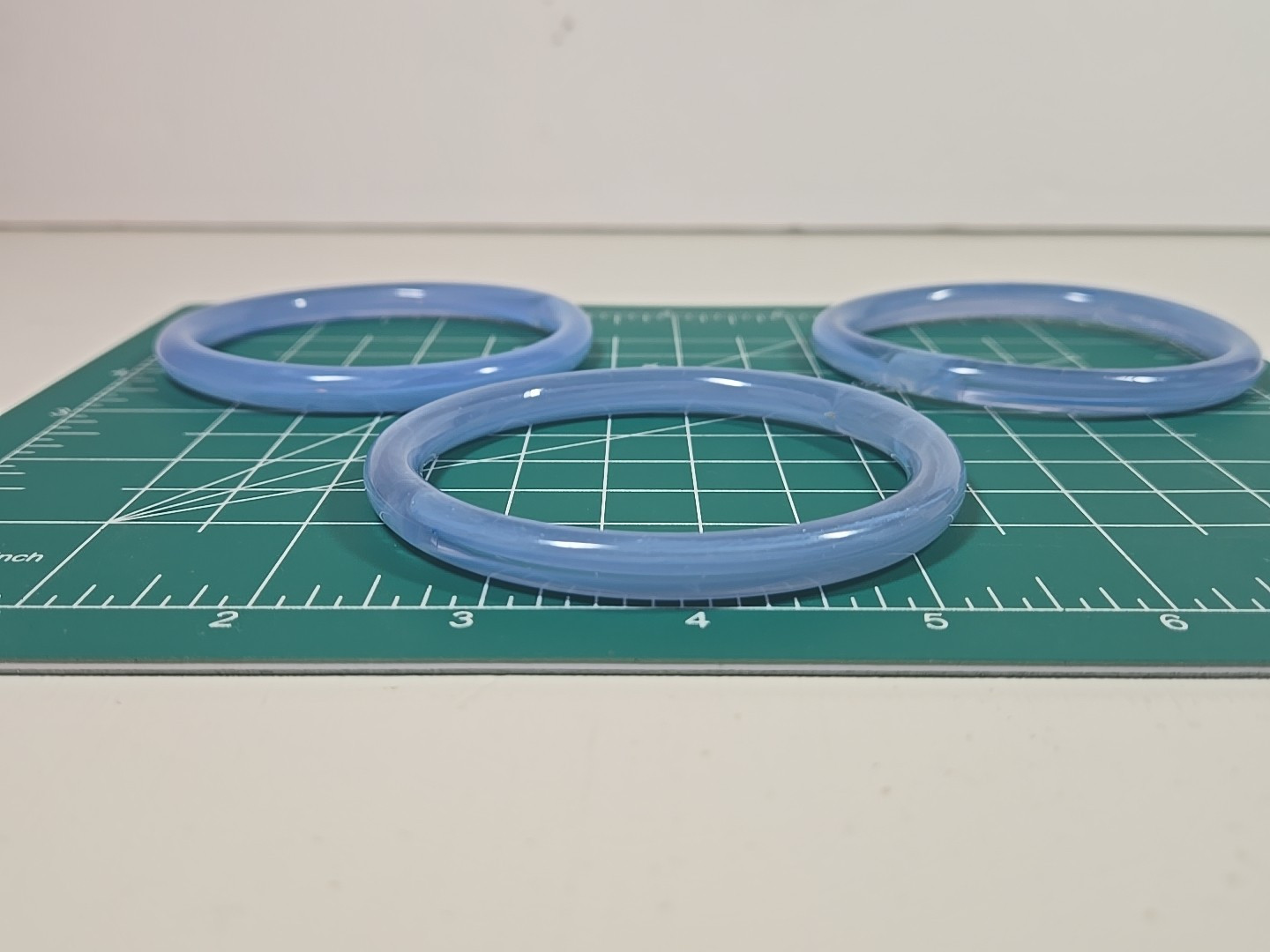Acrylic Lucite Translucent Marbled Clear Periwinkle Blue Bangle Bracelet Lot (3)