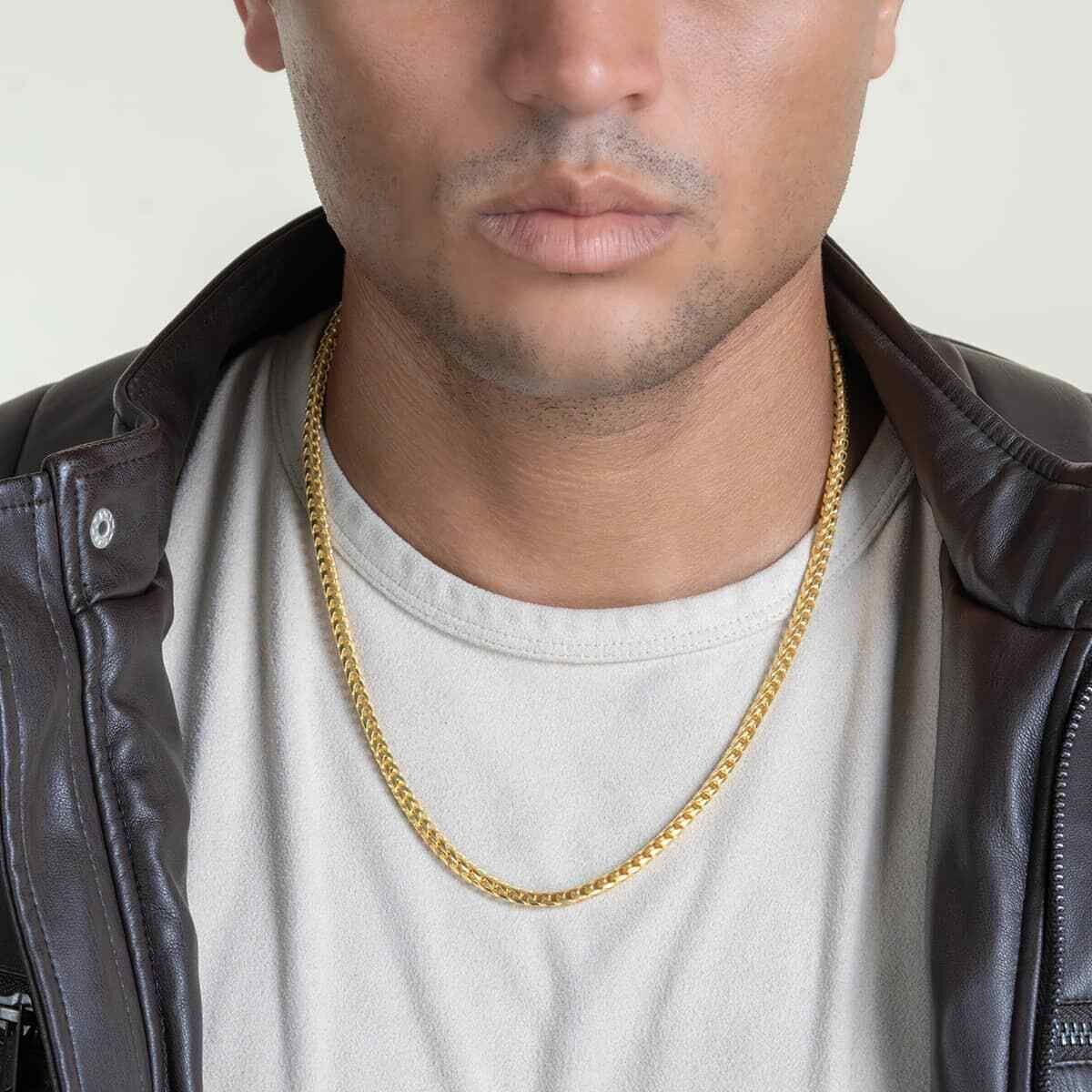 Men’s Real 14k Gold Plated Solid 925 Sterling Silver Franco Chain 3mm Necklace
