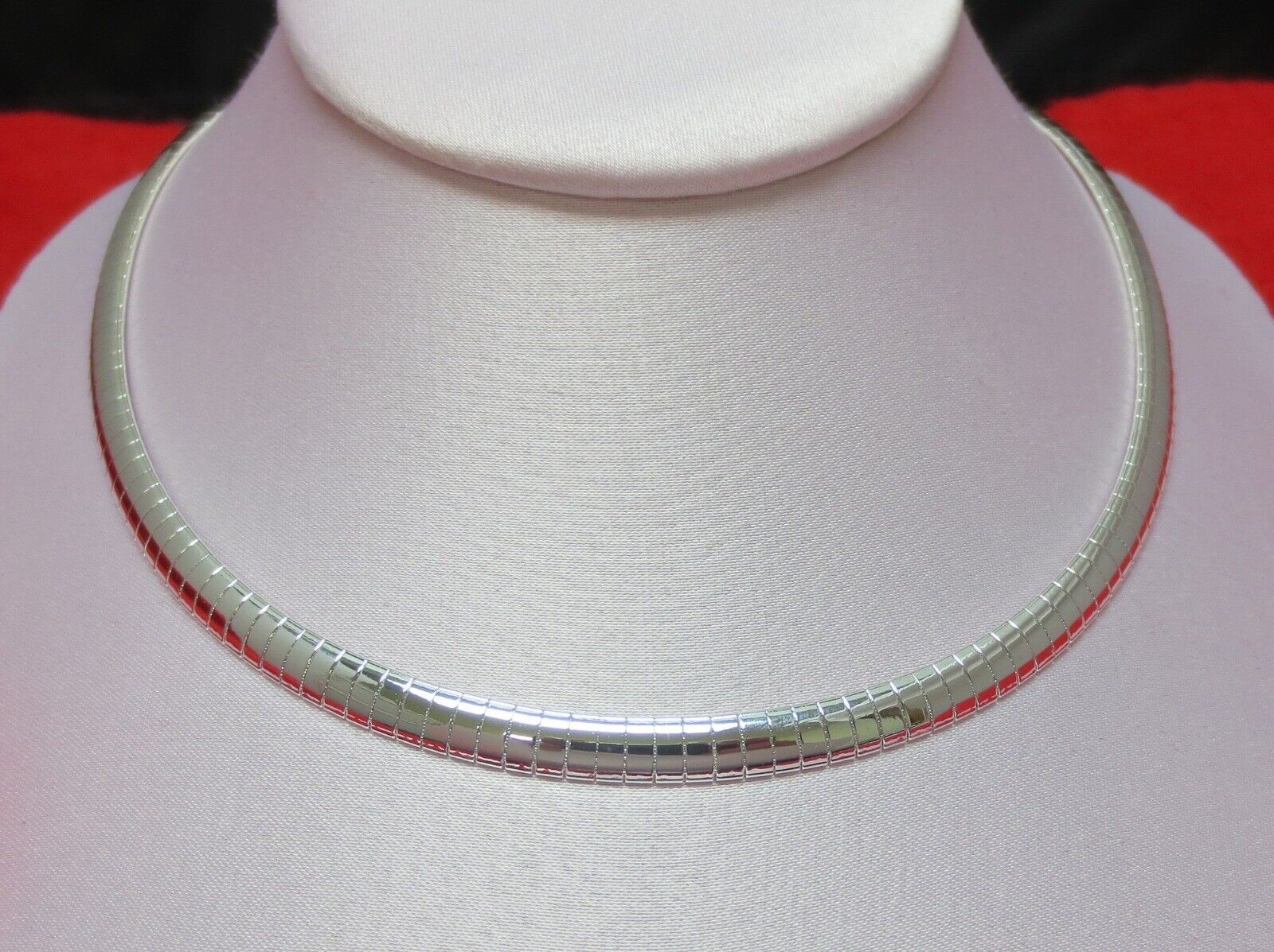 20″ 6MM STERLING SILVER PLATED OMEGA CHAIN NECKLACE