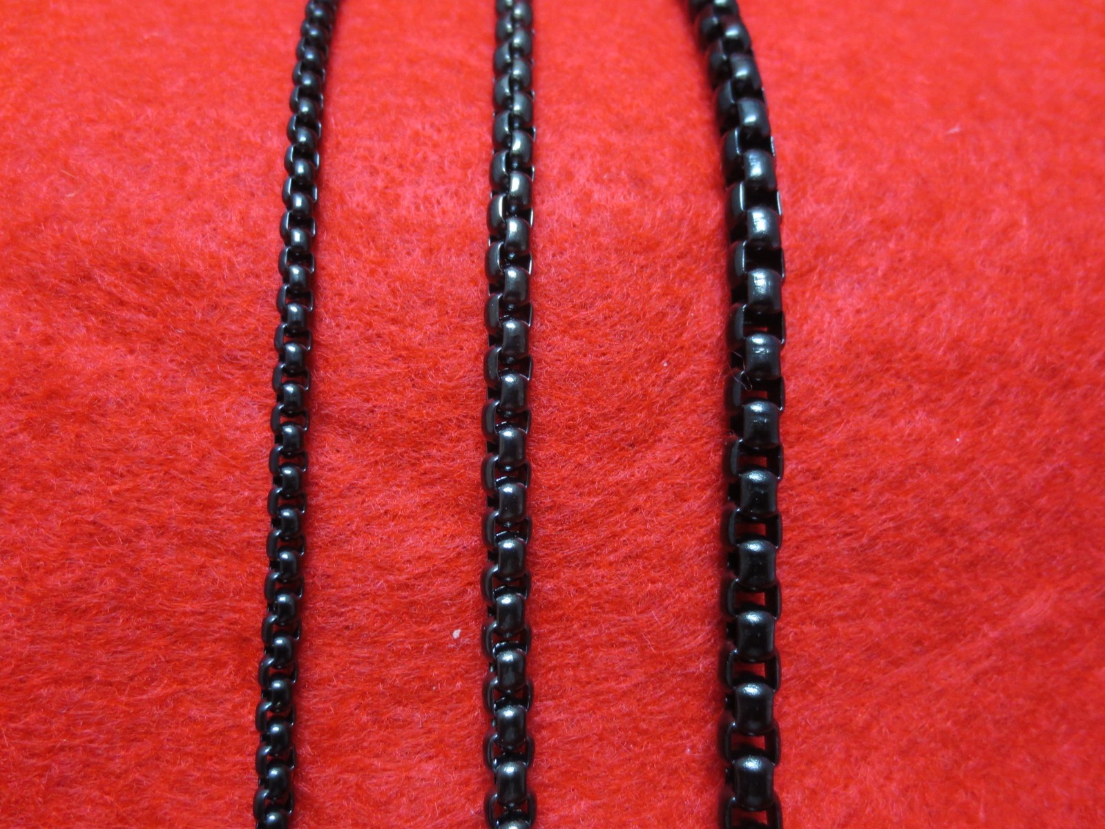 16″-60″ 3/4/5MM BLACK PLATED STAINLESS STEEL SMOOTH BOX ROPE CHAIN NECKLACE -Bk