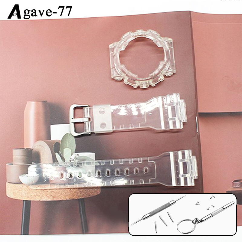 Transparent Watch Strap+Bezel Replacement Band For Casio GMA-S110/S120/S130/S140