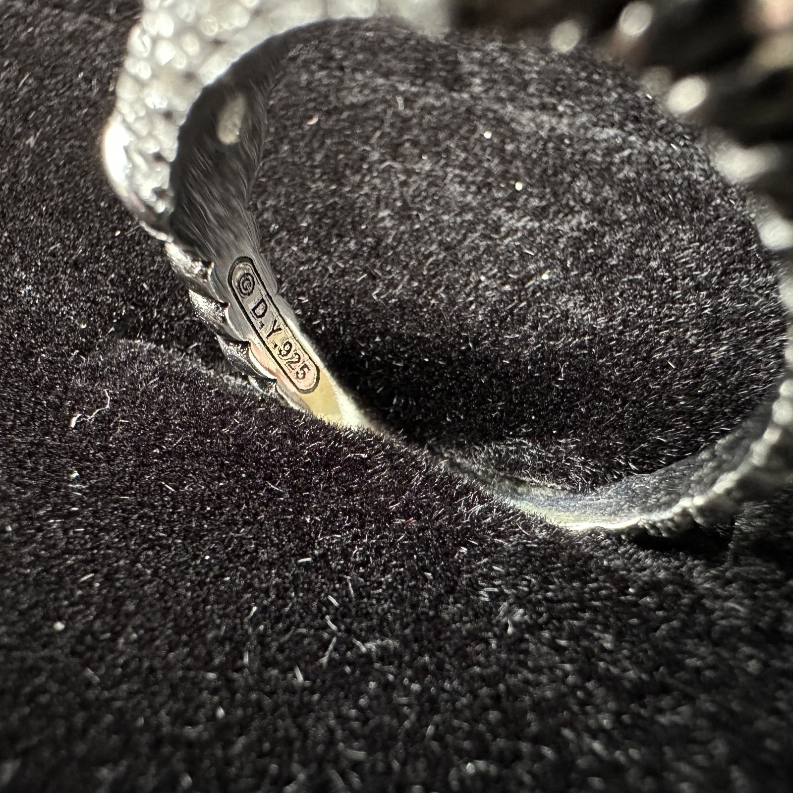 David Yurman Sterling Silver 925 Pavé Diamonds Sculpted Cable Band Ring Size 8