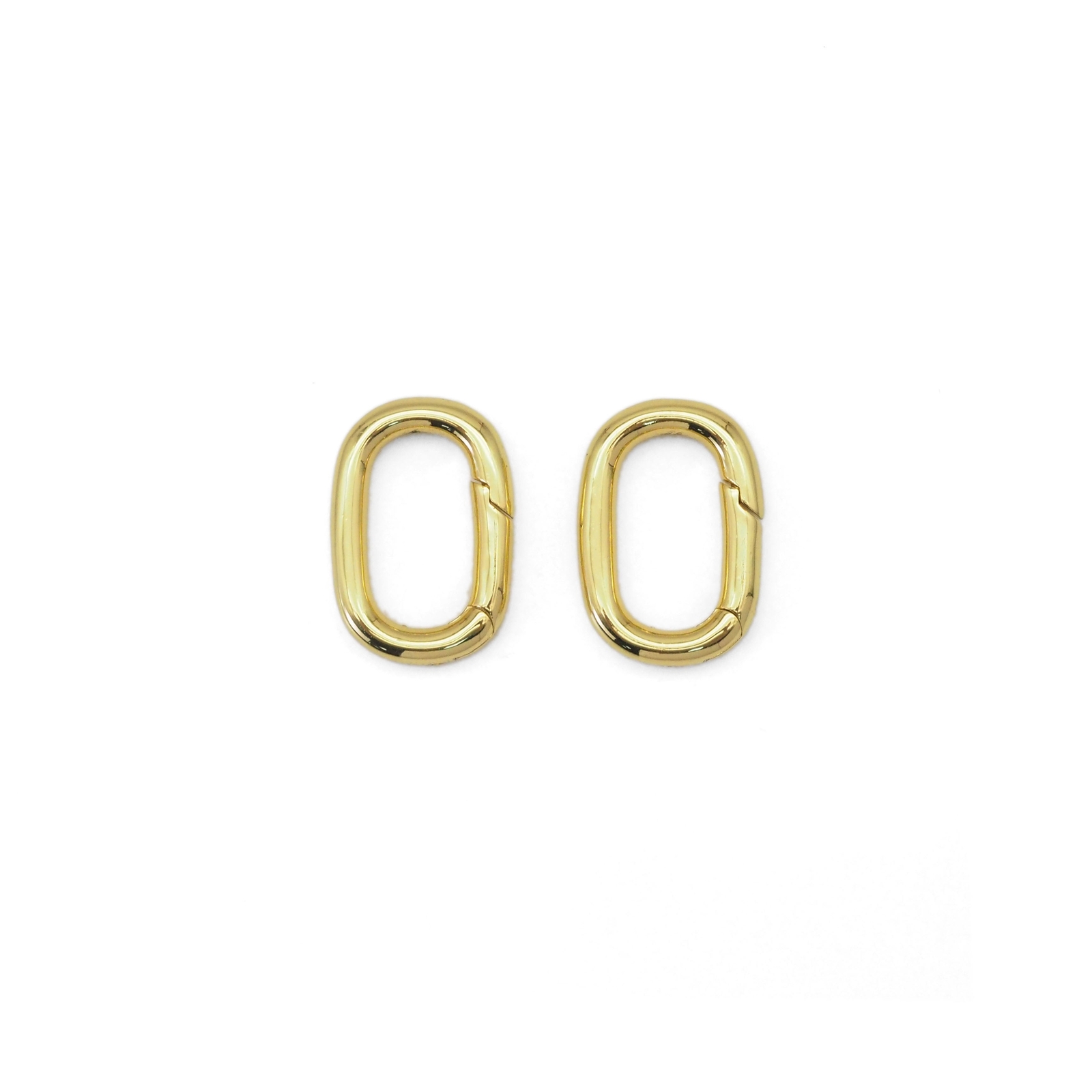 Plain Gold Oval Link Lock Clasp/Spring Clasp, Sku#Y838
