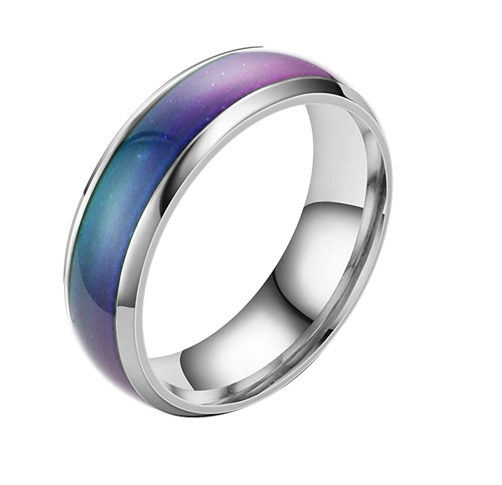 Temperature Changing Mood Ring for Men and Women, Stainless Steel Durable Couple