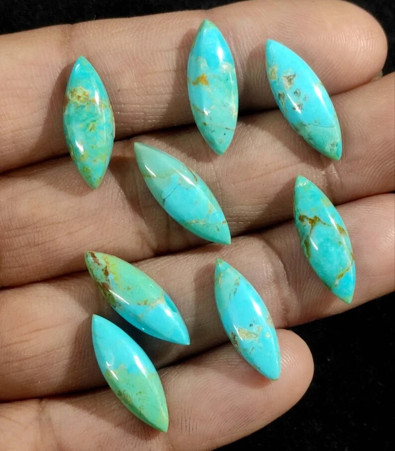 [WHOLESALE] BLUE MOHAVE TURQUOISE CABOCHON MARQUISE SHAPE LOOSE GEMSTONE