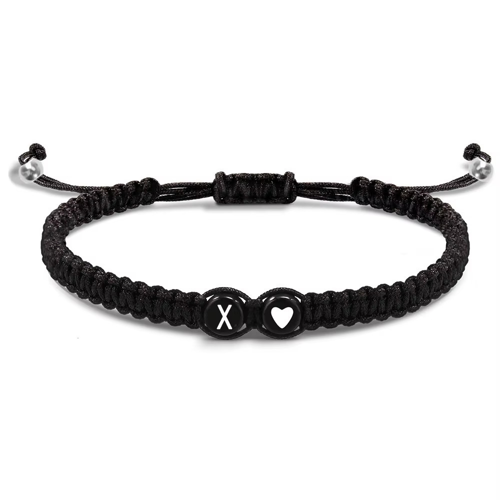 Handmade Adjustable A-Z Initial Heart Bracelet Personalized Jewelry Gift